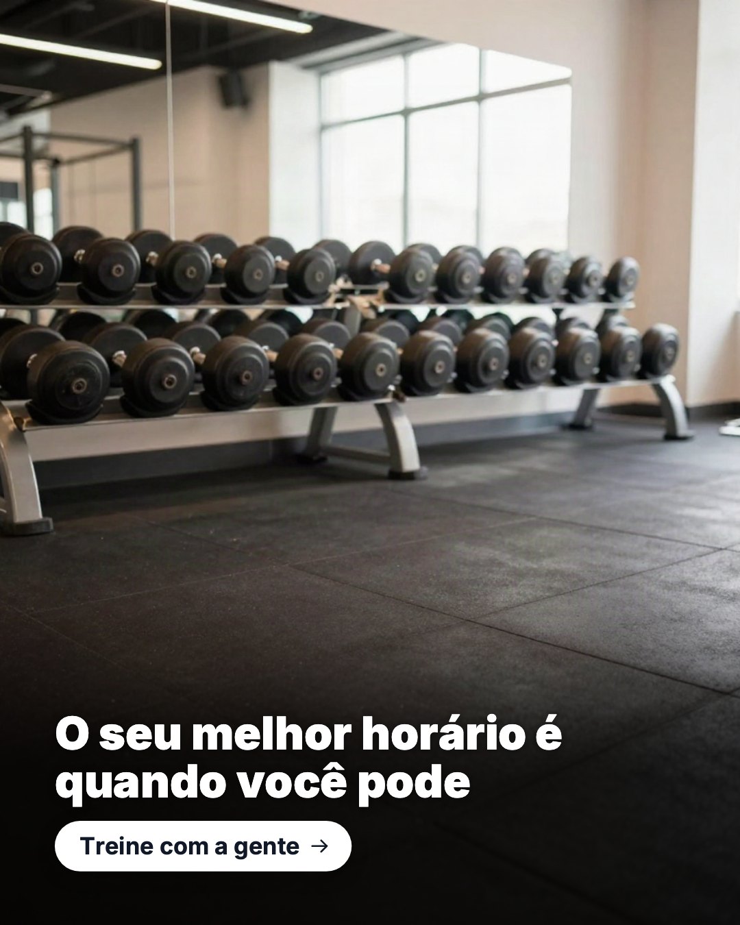 Post de Instagram gerado por IA para Academia Impulso: O seu melhor horário é quando você pode