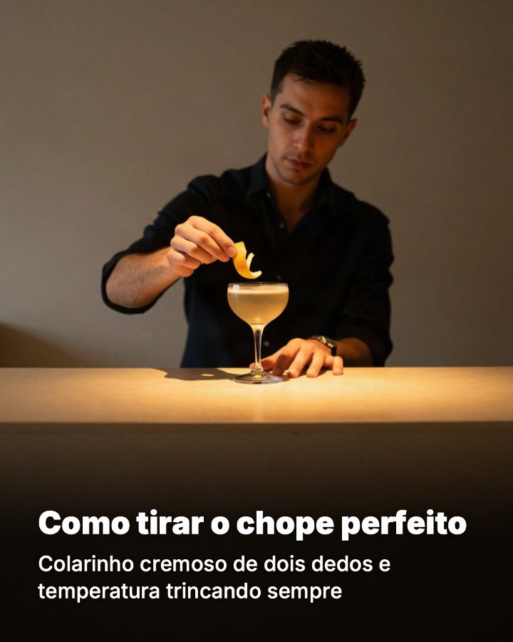Post de Instagram gerado por IA para Bar do Zé: Como tirar o chope perfeito