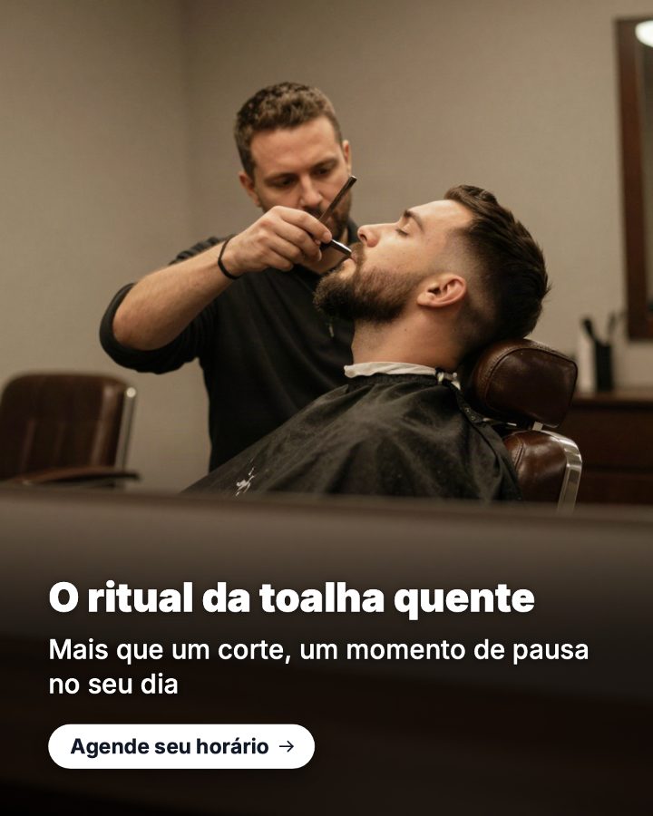 Post de Instagram gerado por IA para Barbearia Navalha: O ritual da toalha quente