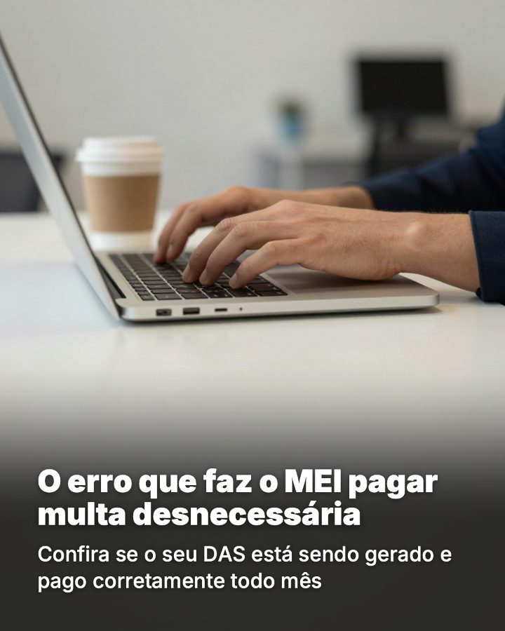 Post de Instagram gerado por IA para Contábil Prisma: O erro que faz o MEI pagar multa desnecessária