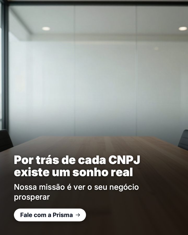 Post de Instagram gerado por IA para Contábil Prisma: Por trás de cada CNPJ existe um sonho real