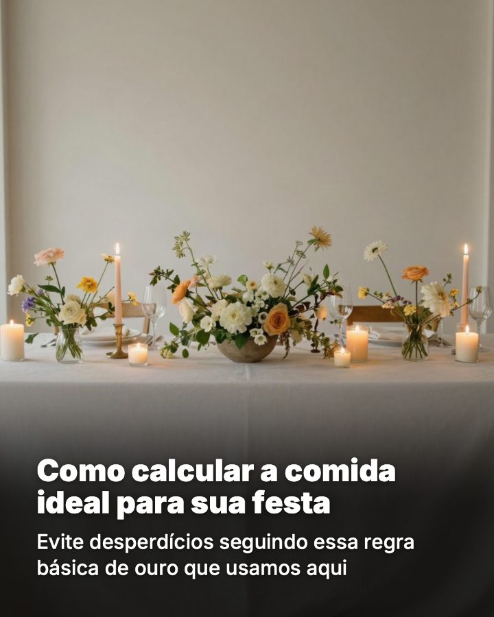Post de Instagram gerado por IA para Festa & Cia Eventos: Como calcular a comida ideal para sua festa