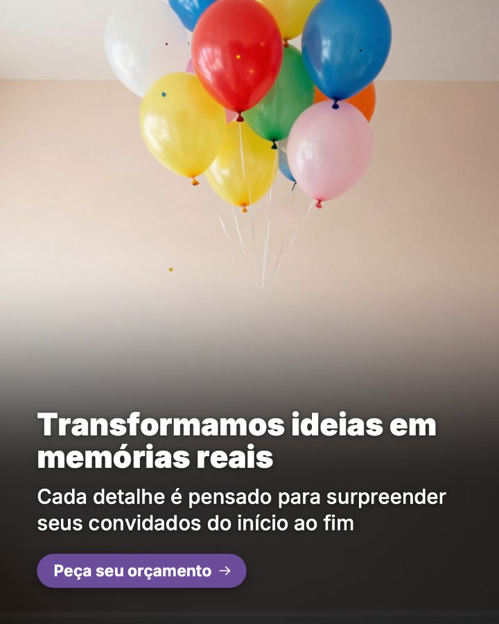 Post de Instagram gerado por IA para Festa & Cia Eventos: Transformamos ideias em memórias reais