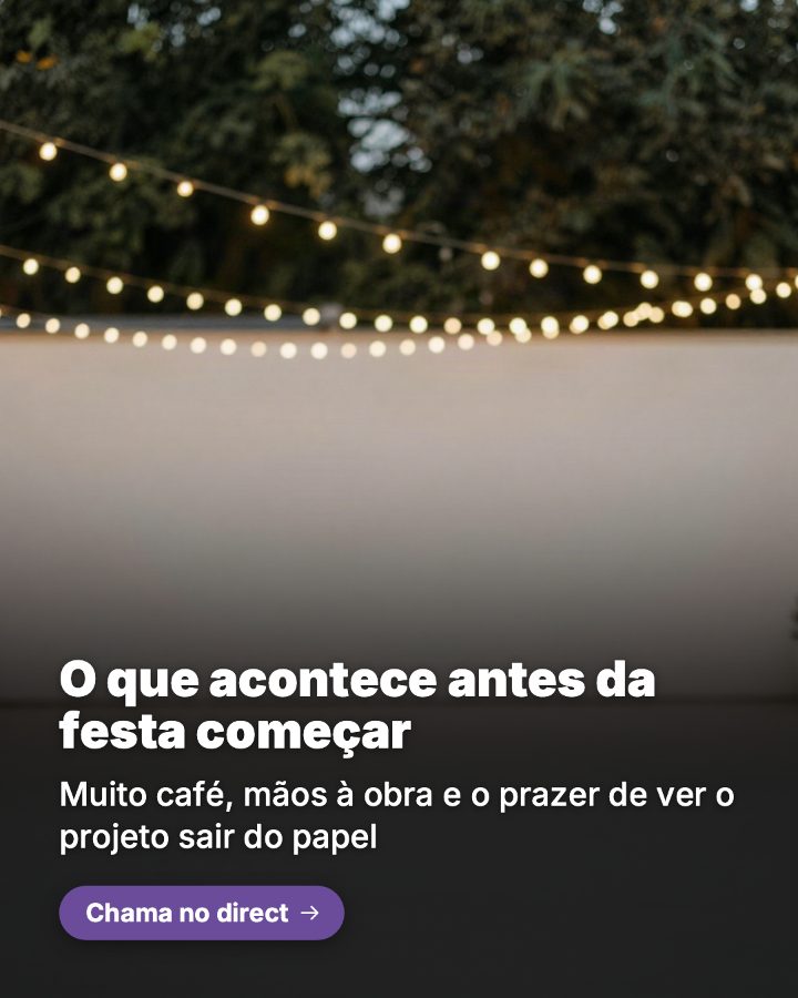 Post de Instagram gerado por IA para Festa & Cia Eventos: O que acontece antes da festa começar