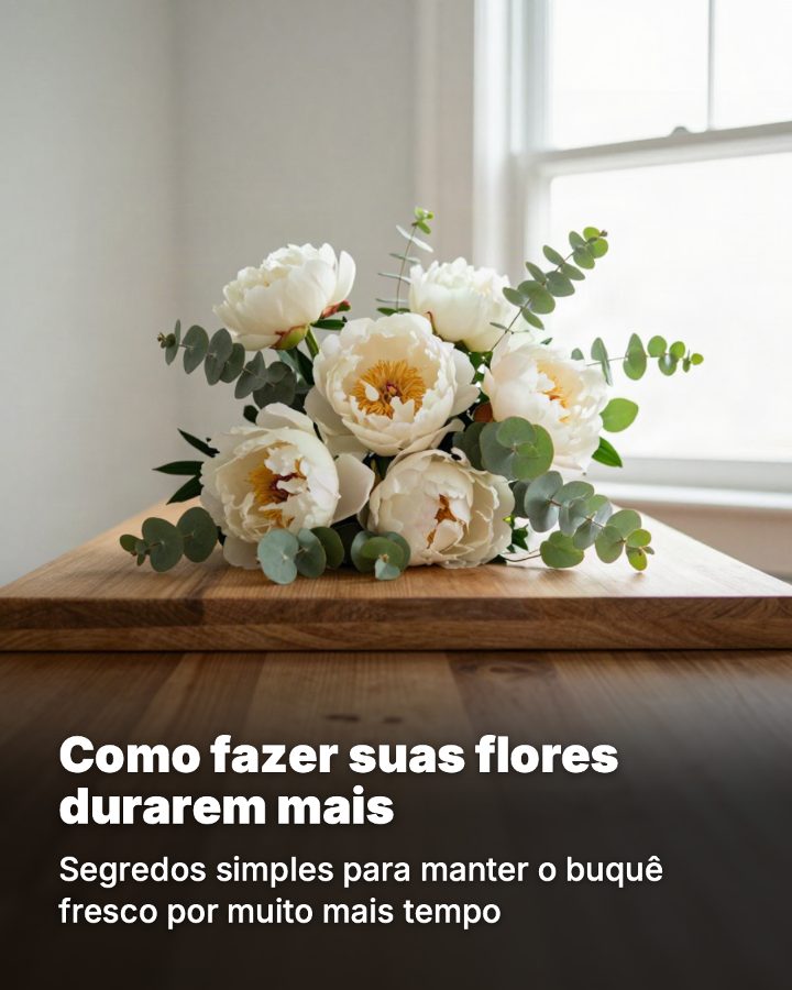 Post de Instagram gerado por IA para Flor de Lis Floricultura: Como fazer suas flores durarem mais