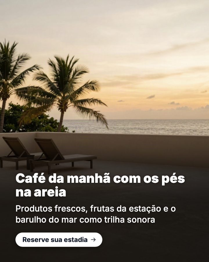 Post de Instagram gerado por IA para Pousada Vista do Mar: Café da manhã com os pés na areia