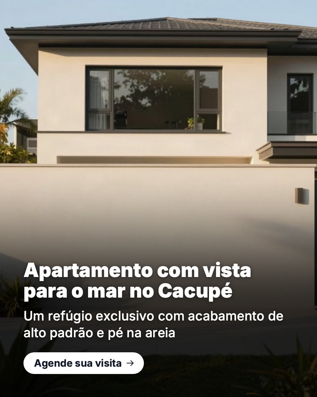Post de Instagram gerado por IA para Horizonte Imóveis: Apartamento com vista para o mar no Cacupé