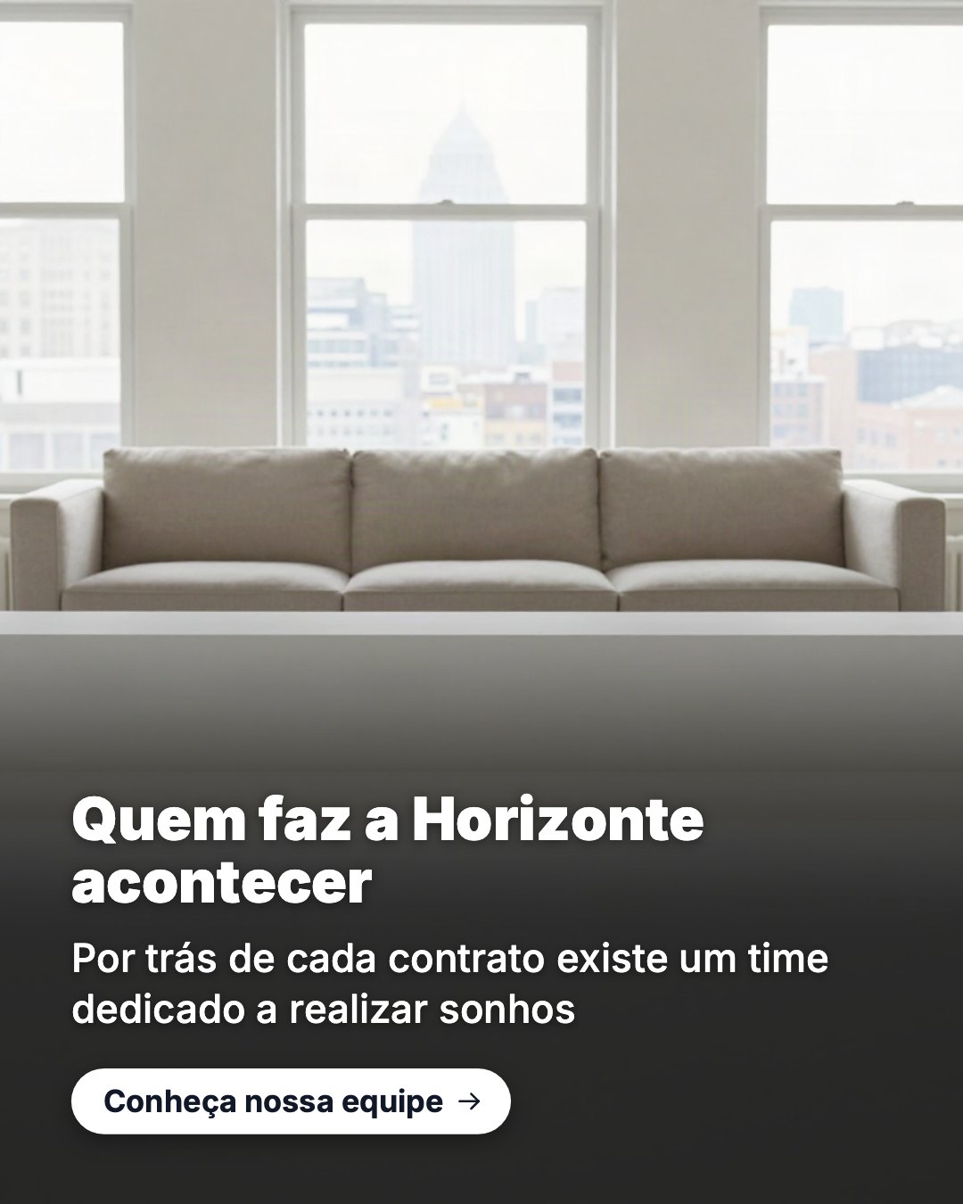 Post de Instagram gerado por IA para Horizonte Imóveis: Quem faz a Horizonte acontecer