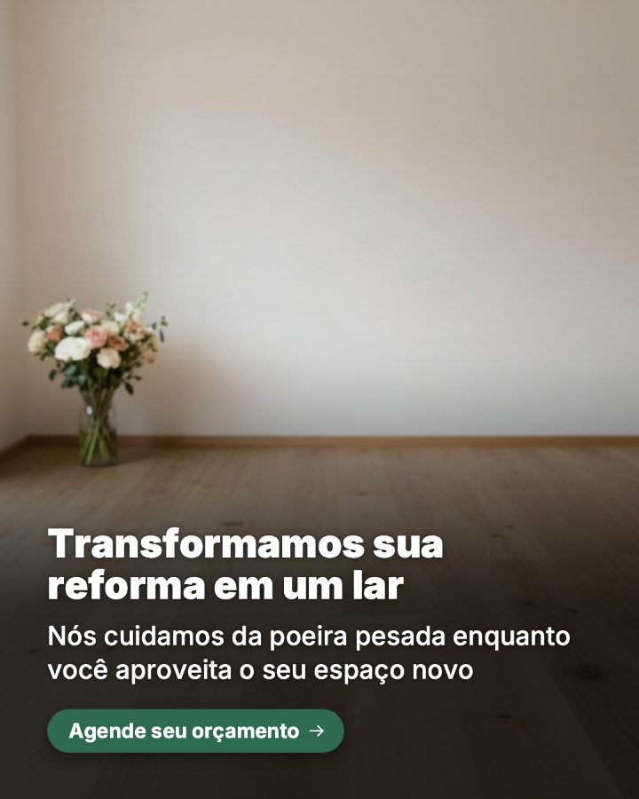 Post de Instagram gerado por IA para Limpa Já Serviços: Transformamos sua reforma em um lar
