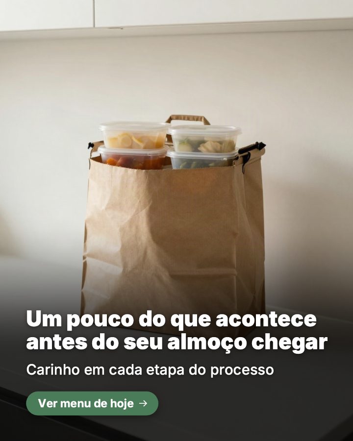 Post de Instagram gerado por IA para Marmita da Lu: Um pouco do que acontece antes do seu almoço chegar