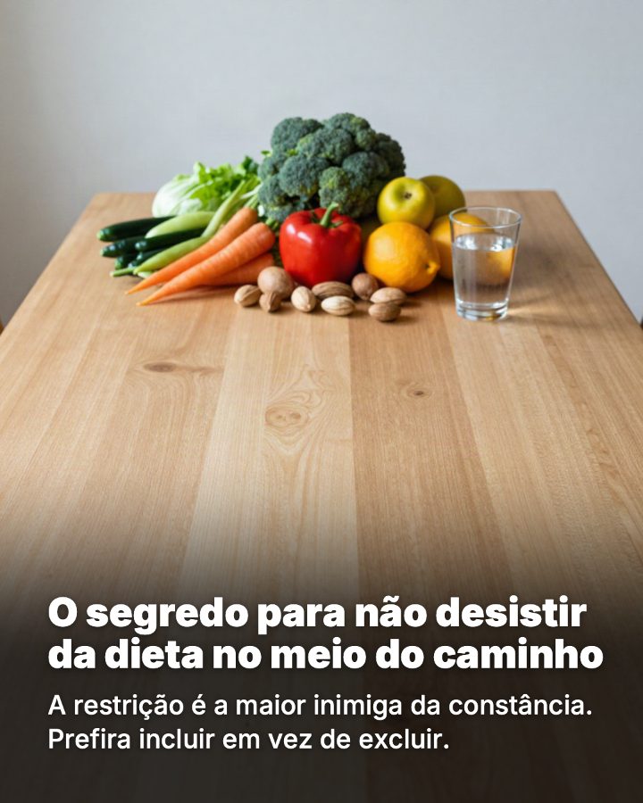 Post de Instagram gerado por IA para Nutri Camila Souza: O segredo para não desistir da dieta no meio do caminho