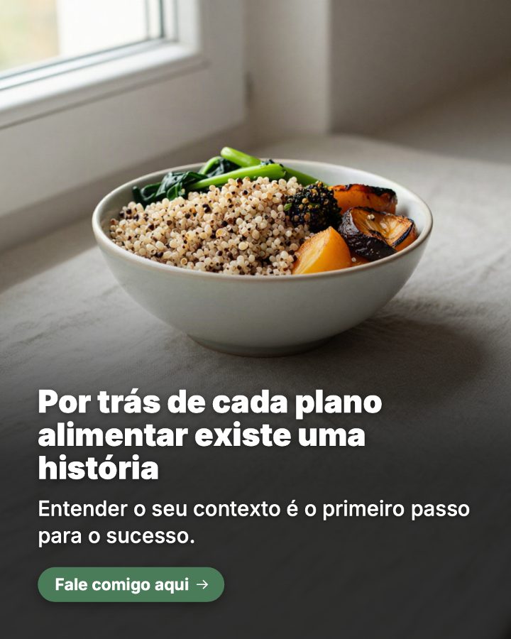 Post de Instagram gerado por IA para Nutri Camila Souza: Por trás de cada plano alimentar existe uma história