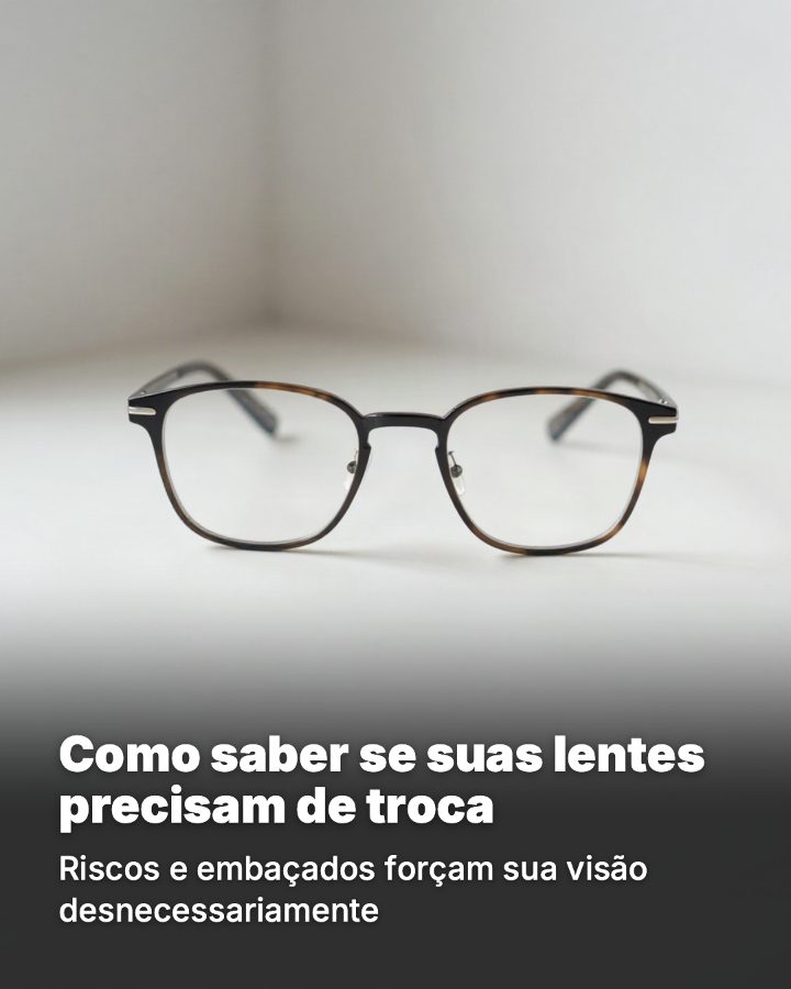 Post de Instagram gerado por IA para Ótica Visão Clara: Como saber se suas lentes precisam de troca