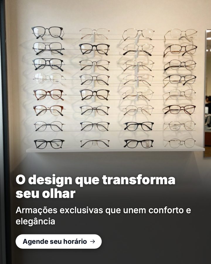 Post de Instagram gerado por IA para Ótica Visão Clara: O design que transforma seu olhar