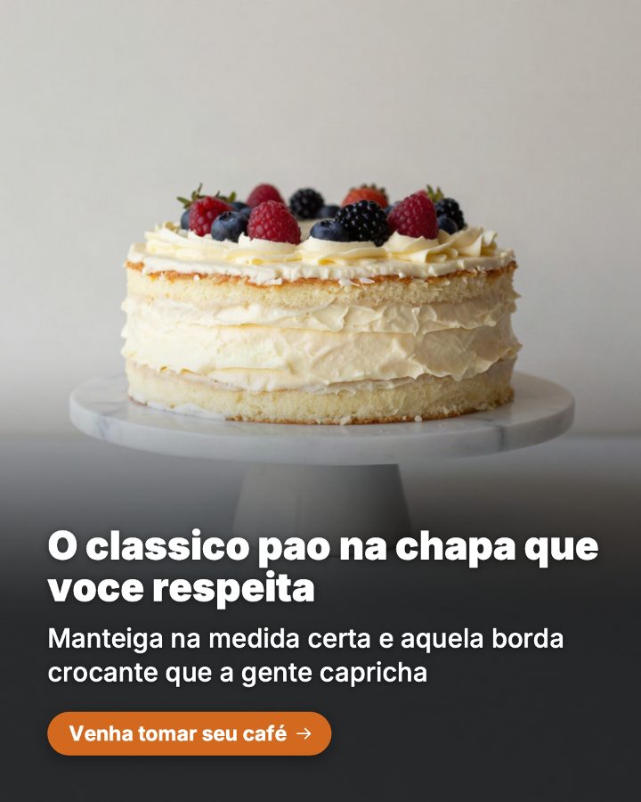 Post de Instagram gerado por IA para Padaria Dona Cida: O classico pao na chapa que voce respeita