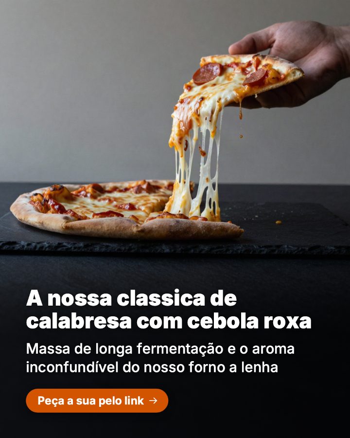 Post de Instagram gerado por IA para Forno da Esquina: A nossa classica de calabresa com cebola roxa